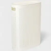 Плетёная корзина для белья с крышкой "Лён" 45л 43×20×60см, цвет белый Плетёная корзина для белья с крышкой "Лён" 45л 43×20×60см, цвет белый