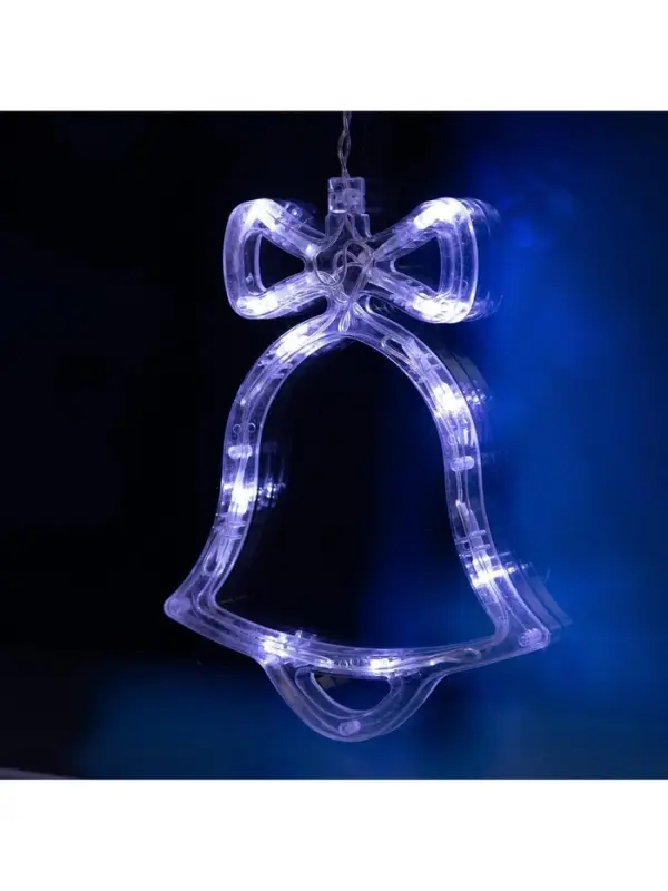 Гирлянда &laquo;Бахрома&raquo; 2.4&times;0.9 м с насадками &laquo;Колокольчики&raquo;, IP20, прозрачная нить, 138 LED, свечение белое, 8 режимов, 220 В