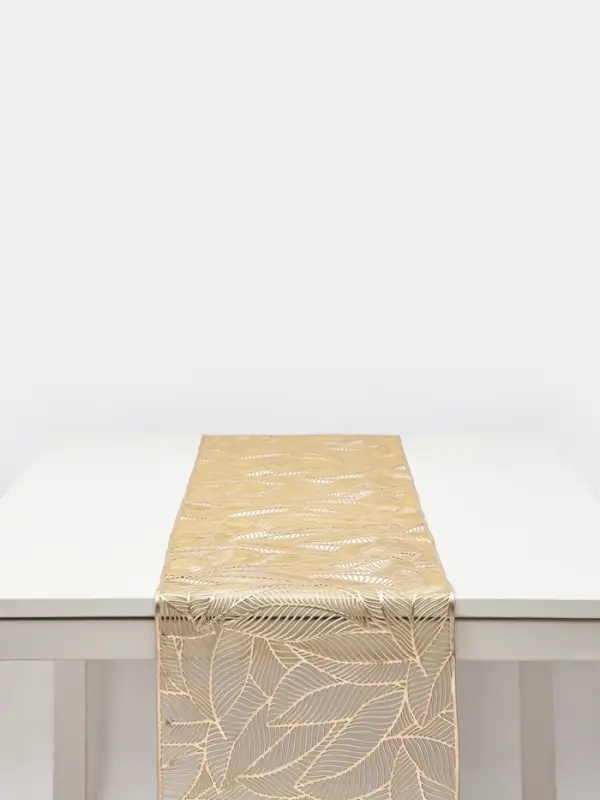Дорожка на стол Доляна &laquo;Листопад&raquo;, 30&times;150 см, золотая