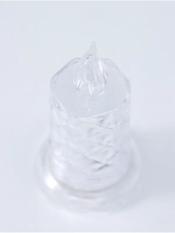 Светодиодная свеча LED - ночник RISALUX &laquo;С подтёками, грани&raquo;, 3&times;LR41, прозрачный, 3.5&times;3.5&times;7 см