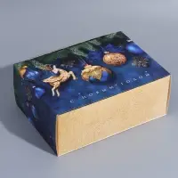 Коробка новогодняя складная «Новогодние шары», 25 х 18 х 10 см, Новый год Коробка новогодняя складная «Новогодние шары», 25 х 18 х 10 см, Новый год