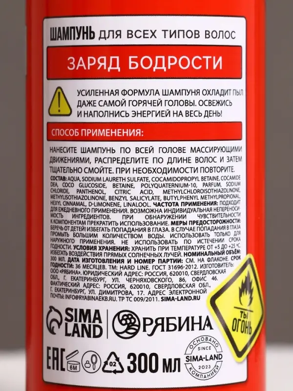 Подарочный набор косметики &laquo;Незаменимый чистый запас&raquo;, гель для душа, шампунь для волос, 2&times;300 мл и мочалка для тела, HARD LINE