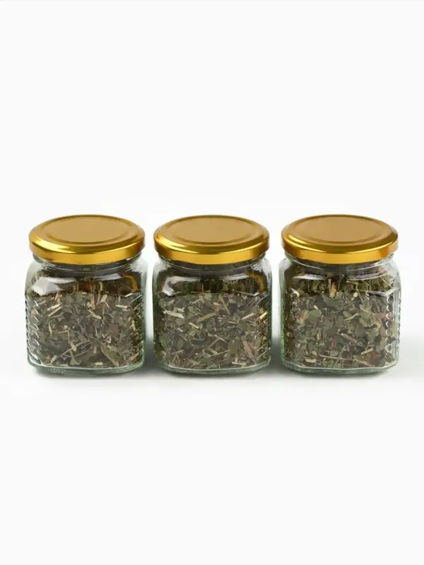 Подарочный новогодний набор &laquo;Советский&raquo;: чай травяной 25 г &times; 3 шт., варенье с шишками 100 мл., крем-мёд 120 г &times; 2 шт.