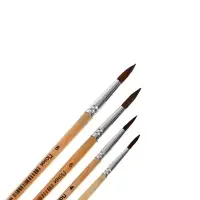 Набор кистей для рисования, пони, 4 штуки: № 2, 4, 6, 8, круглые, деревянная ручка, международный размер