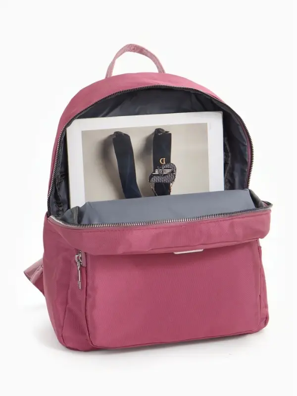 Рюкзак городской, с косметичкой, 5 карманов, бордовый