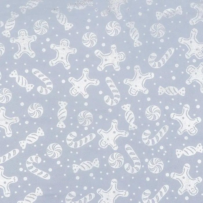 Плёнка упаковочная фольгированная «Сладости», 70×50 см, белый