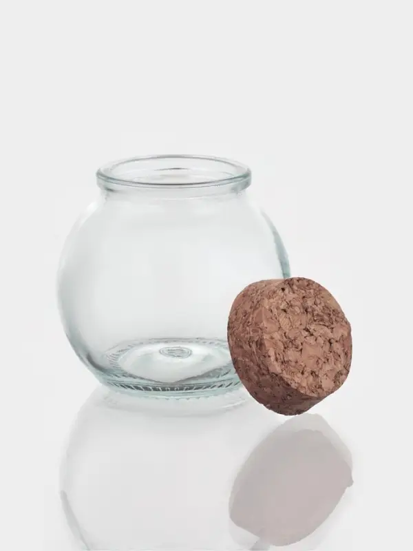 Баночка для специй Доляна &laquo;Парфе&raquo;, 120 мл, 7&times;7 см, с пробковой крышкой, стекло, прозрачная