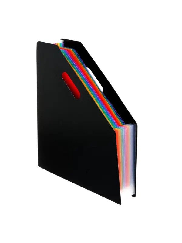 Лоток для бумаг А4, вертикальный, пластиковый, 13 отделений, чёрный