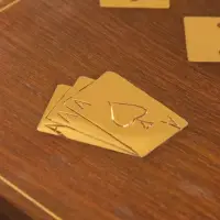 Шкатулка для хранения игральных карт, 12.5&times;12.5 см, дерево шишам, латунь