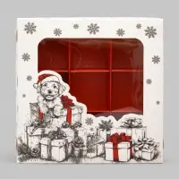 Коробка под 9 конфет &laquo;Счастливого Нового года&raquo;, 14.5&times;14.5&times;3.5 см