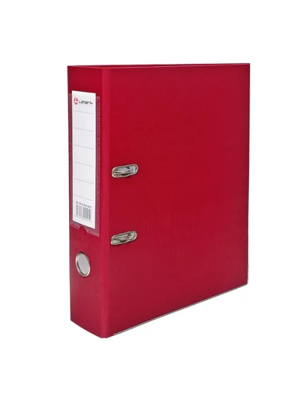 Папка-регистратор А4, 75 мм, ПВХ, тиснение &laquo;лен&raquo;, металлическая окантовка, карман на корешок, собранная, бордовая