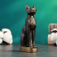 Фигурка гипс &laquo;Кошка египетская&raquo;, бронза, 7&times;14&times;5 см