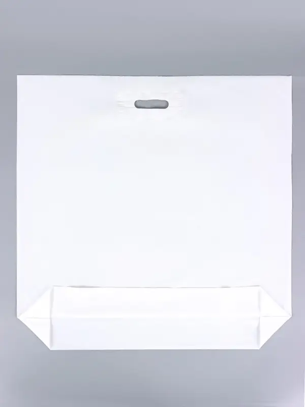 Пакет полиэтиленовый с вырубной ручкой, 64&times;60+8 60 мкм Белый