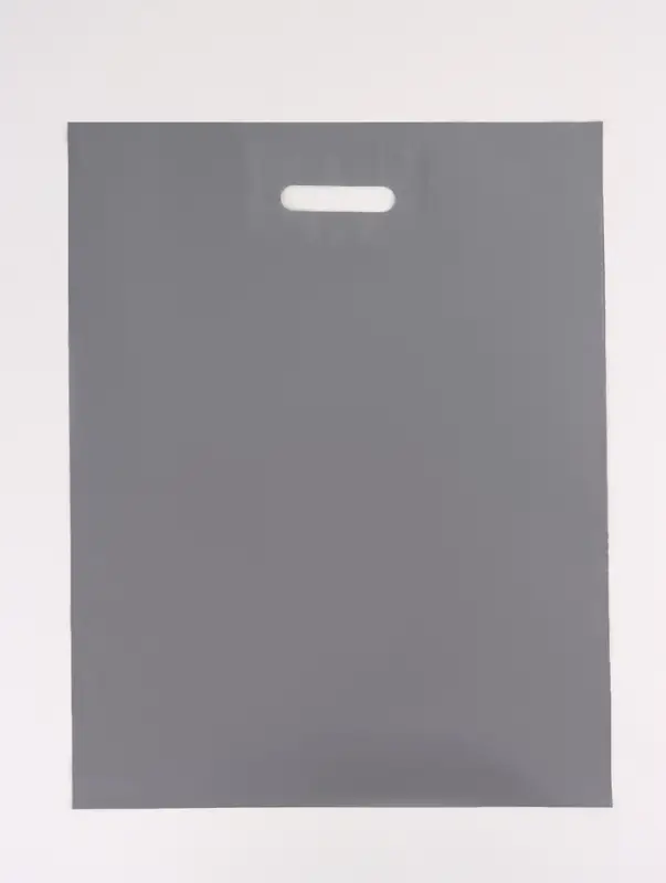 Пакет полиэтиленовый с вырубной ручкой, серебряный 40&times;50 см, 60 мкм