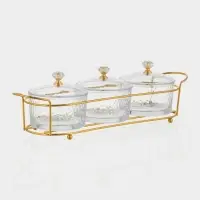 Набор конфетниц &laquo;Богема&raquo;, на подставке 33&times;9.5&times;8.5, 3 шт., стекло