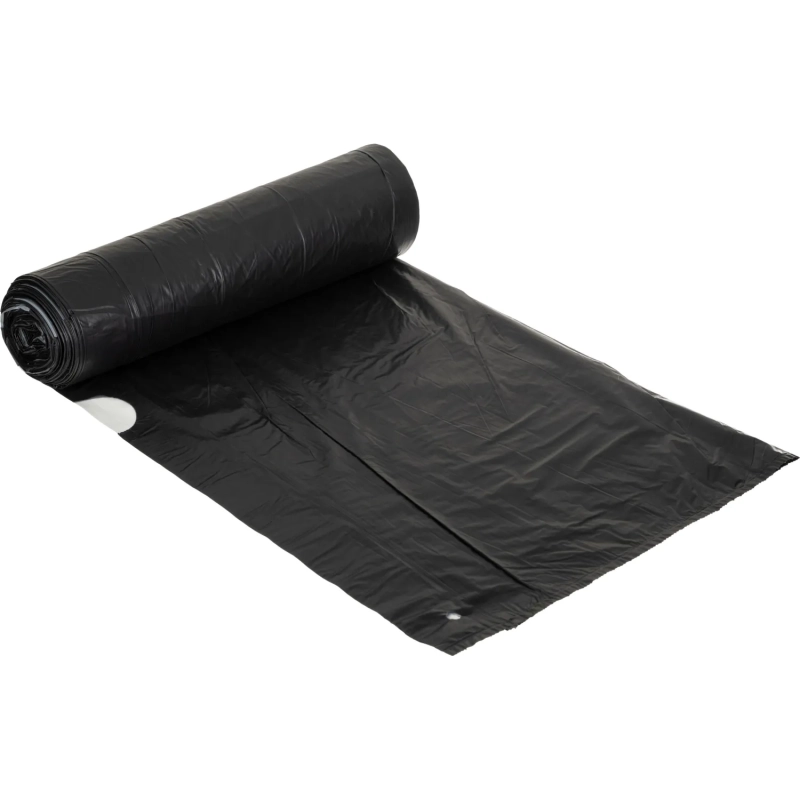 Мешки для мусора ПВД 40л 30мкм 20шт/рул черные 55х70см Luscan с завязками