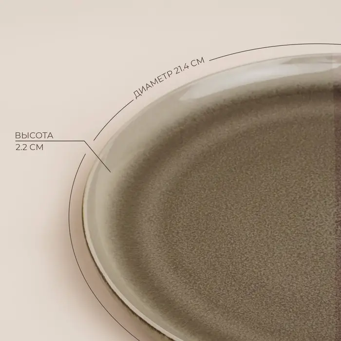 Тарелки SL Home &laquo;Мольвено&raquo;, d=21.4 см, фарфор, набор 2 шт., зелёные