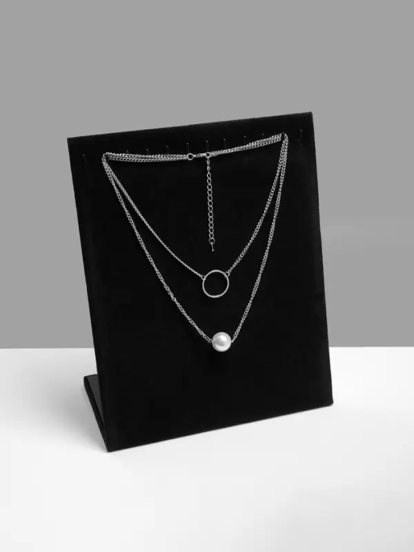 Подставка для кулонов, цепочек и браслетов QF, 12 крючков 20&times;9&times;25.5 см, бархатная, чёрная