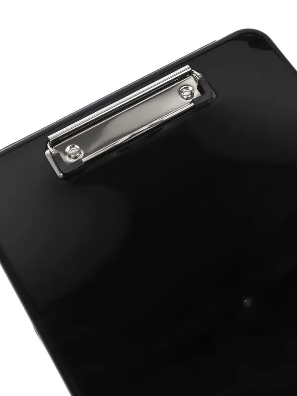 Планшет с прижимом формат А4 пластик черный, с коробкой для хранения бумаг