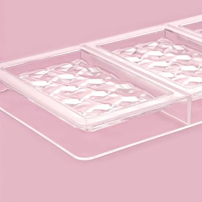 Форма для шоколада KONFINETTA &laquo;Плитка шоколада&raquo;, 33&times;16.5&times;2.5 см, 3 ячейки 7.5&times;11.3 см, пластик, прозрачная