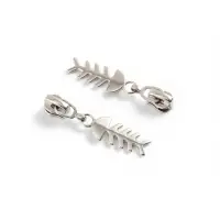 Бегунок для металлической молнии, №3, &laquo;Рыба&raquo;, 10 шт., цвет никель