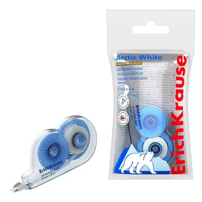 Корректирующая лента 4.2 мм &times; 5 м, ErichKrause Arctic white, супер-белая, европодвес