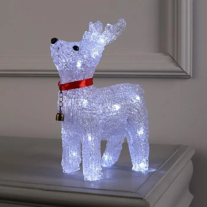 Светодиодная фигура &laquo;Олень с колокольчиком&raquo; 18&times;25&times;8 см, акрил, 20 LED, от батареек ААх2, свечение белое