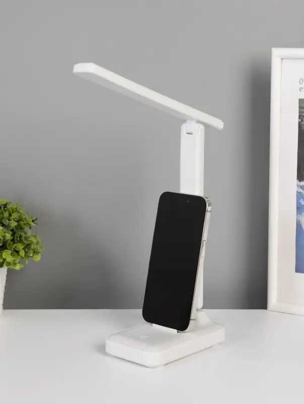 Светильник настольный с подставкой под телефон &laquo;Уно&raquo; 4 Вт LED USB 2700-6500К белый