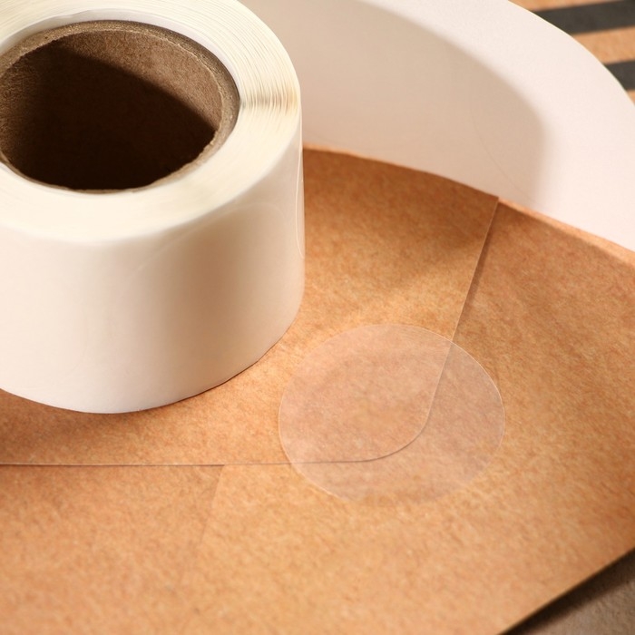 Наклейка прозрачная 3,8 х 3,8 см, 300 шт Наклейка прозрачная 3,8 х 3,8 см, 300 шт