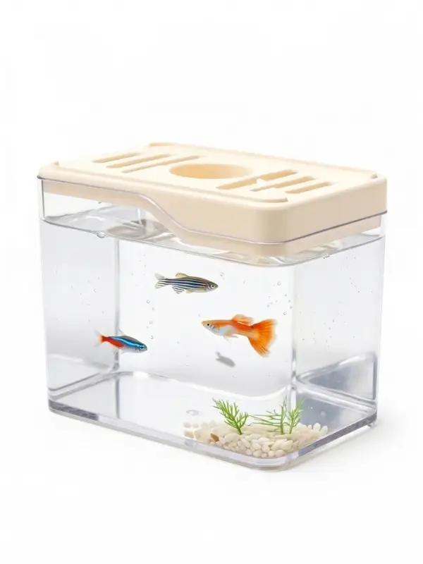Аквариум настольный, 1.5 л, 12&times;8&times;10 см, бежевый
