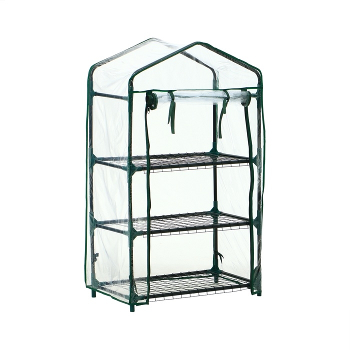 Парник-стеллаж, 3 полки, 110 × 40 × 65 см, металлический каркас d = 16 мм, чехол плёнка 80 мкм, Greengo Парник-стеллаж, 3 полки, 110 × 40 × 65 см, металлический каркас d = 16 мм, чехол плёнка 80 мкм, Greengo