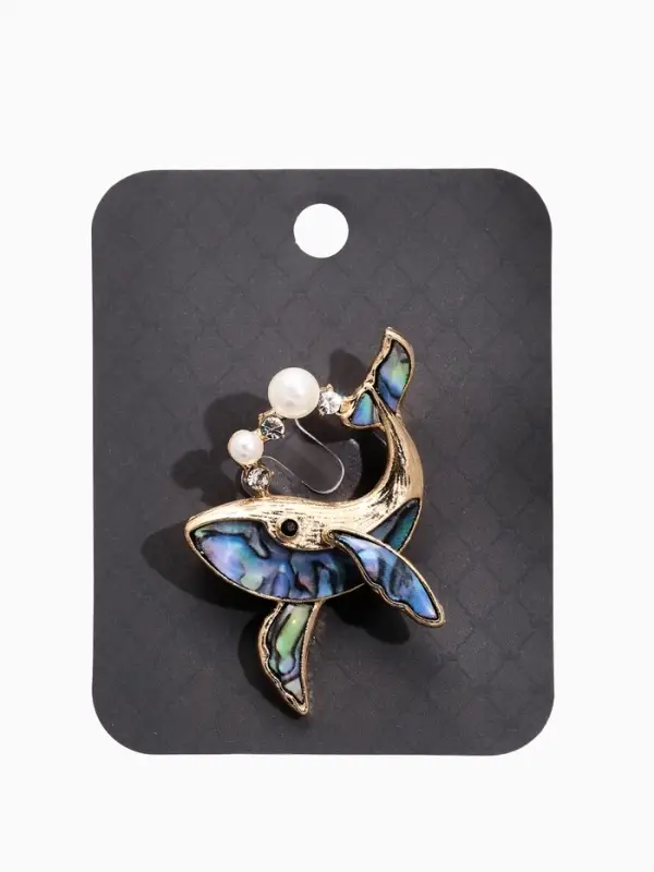 Брошь &laquo;Кит галиотис&raquo;, зелёная в золоте