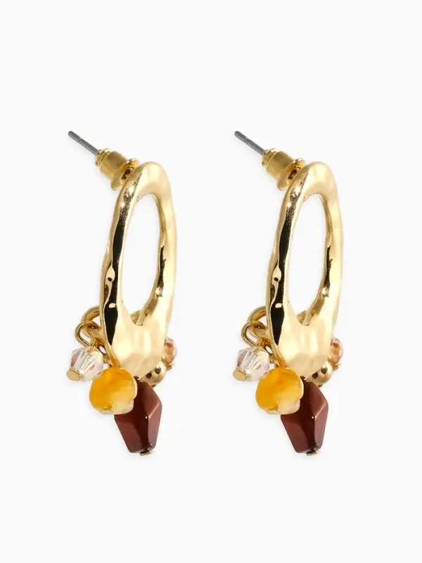 Серьги акрил &laquo;Стиль&raquo;, галтовка, коричневые в золоте
