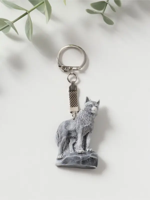 Брелок "Волк на скале" (барельеф), 5,2см
