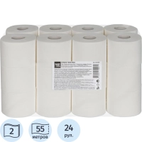 Бумага туалетная Выбор есть 2сл 55м белая 100% целлюлоза 24рул/уп