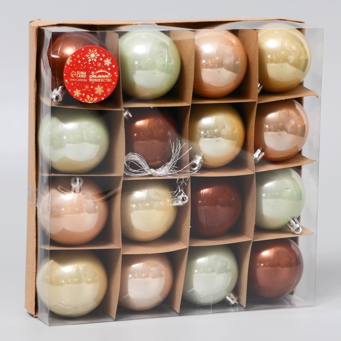 Набор шаров пластик d-5,5 см, 16 шт Набор шаров пластик d-5,5 см, 16 шт "Ассорти нежность" микс