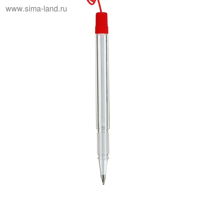 Ручка шариковая 0.5 мм на подставке  Ручка шариковая 0.5 мм на подставке "Стоп" с липучкой и шнуром, стержень синий, корпус КРАСНЫЙ (штрихкод на штуке)