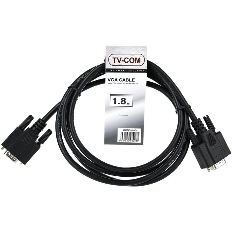 Кабель (соединит.) SVGA (15m/15m) 1,8m 2 фильтра TV-COM (QCG341AD-1.8M)