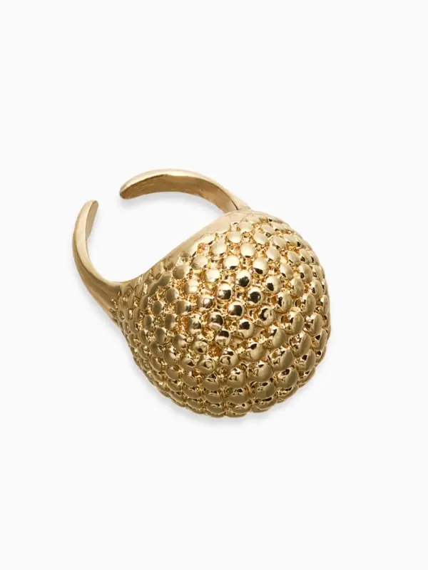 Кольцо металл &laquo;Шар сетка&raquo;, цвет золото, безразмерное