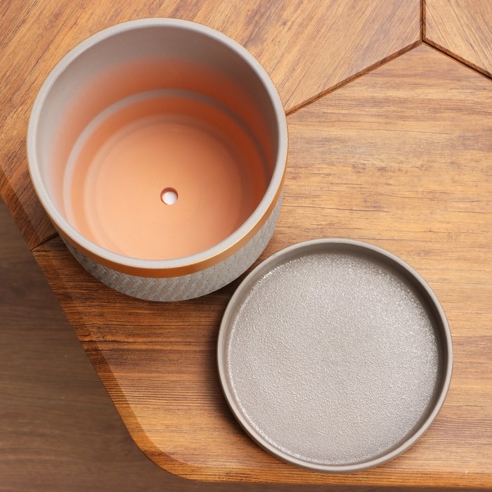 Горшок цветочный Горшок цветочный "Брюссель" серый золото цилиндр №4, 4,2 л