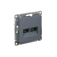 Розетка ATLASDESIGN двойная компьютерная RJ45+RJ45 категория 5E механизм грифель
