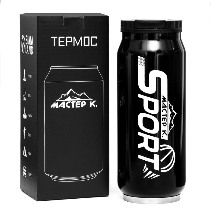 Термокружка, 400 мл, Банка Термокружка, 400 мл, Банка "Мастер К. Sport", сохраняет тепло 8 ч, 7.6 х 19.3 см