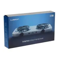 Плитка электрическая Luazon LHP-003, 2 конфорки, 2000 Вт, нагреватель спираль, белая