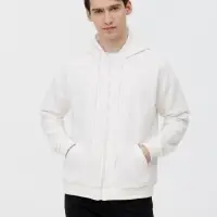 Толстовка унисекс оверсайз на молнии Zippy Terry, белая, размер XL/XXL
