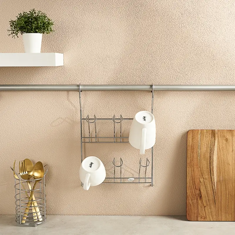 Полка для стаканов тм VETTA, 23,5x11x34cм, хромированная сталь