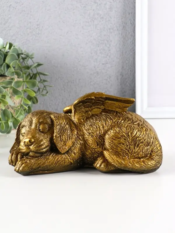 Копилка "Собака ангел" 11х21х12 см, цв. бронза