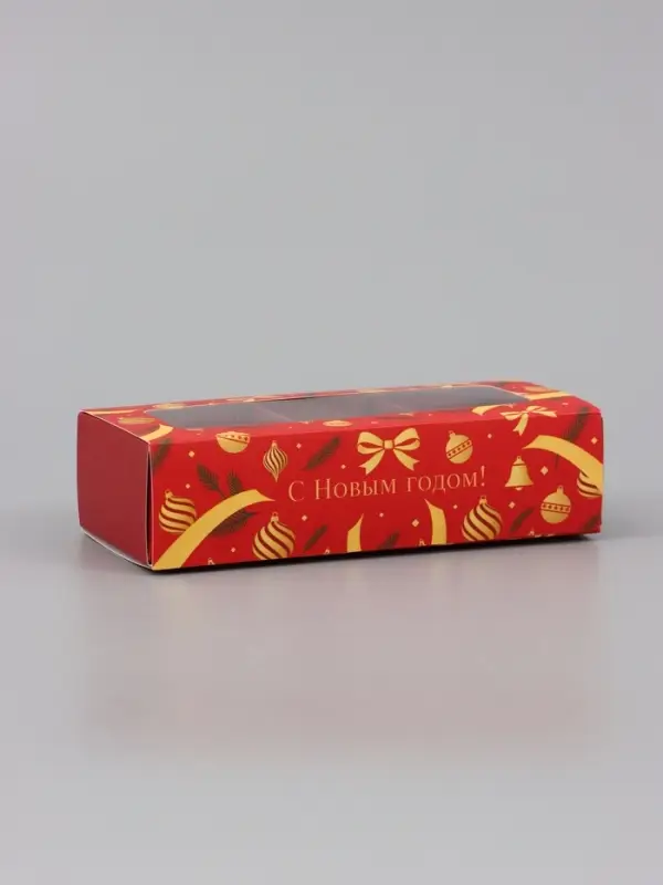 Коробка подарочная для 3 конфет &laquo;Красная&raquo;, 13.3&times;3.3&times;5.8 см