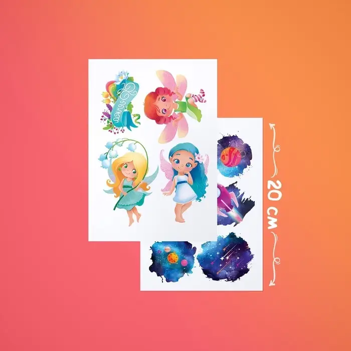 Переводные татуировки детские «Микс», тату — 4 листа