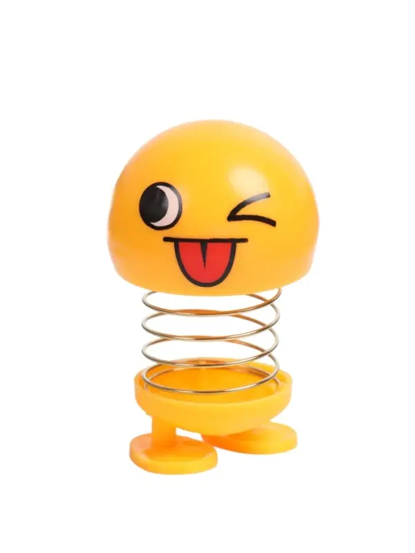 Игрушка на панель автомобиля &laquo;Смайл на пружинке подмигивающий&raquo; желтый