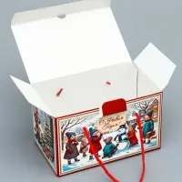 Подарочная новогодняя коробка «Счастливые деньки» , Посылка 20×12×12 см